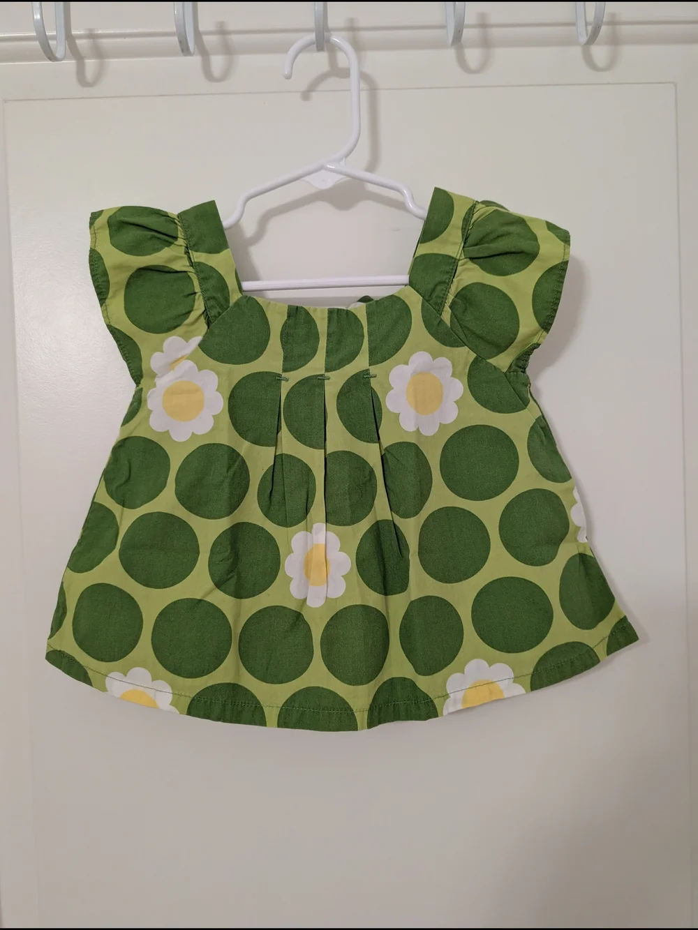 Gymboree A Pop of Daisies Top 12-18M Green Polka Dot Bow 2009